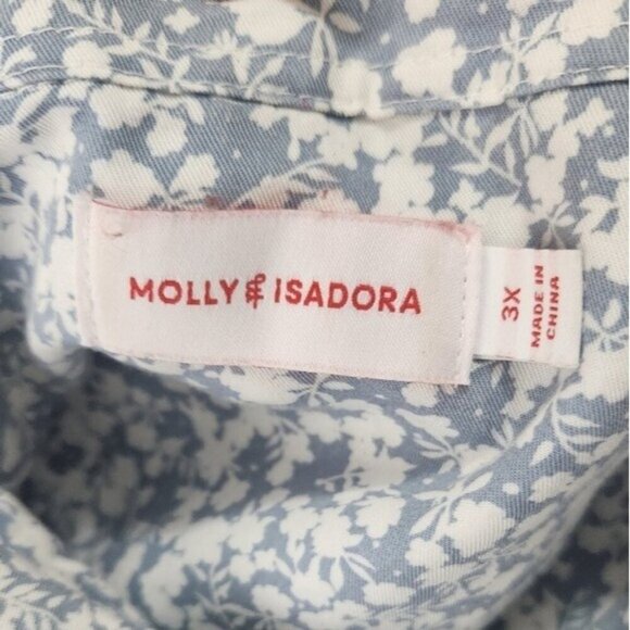 Molly & Isadora log sleeve button down floral plus size 3X lyocell top - Picture 5 of 6